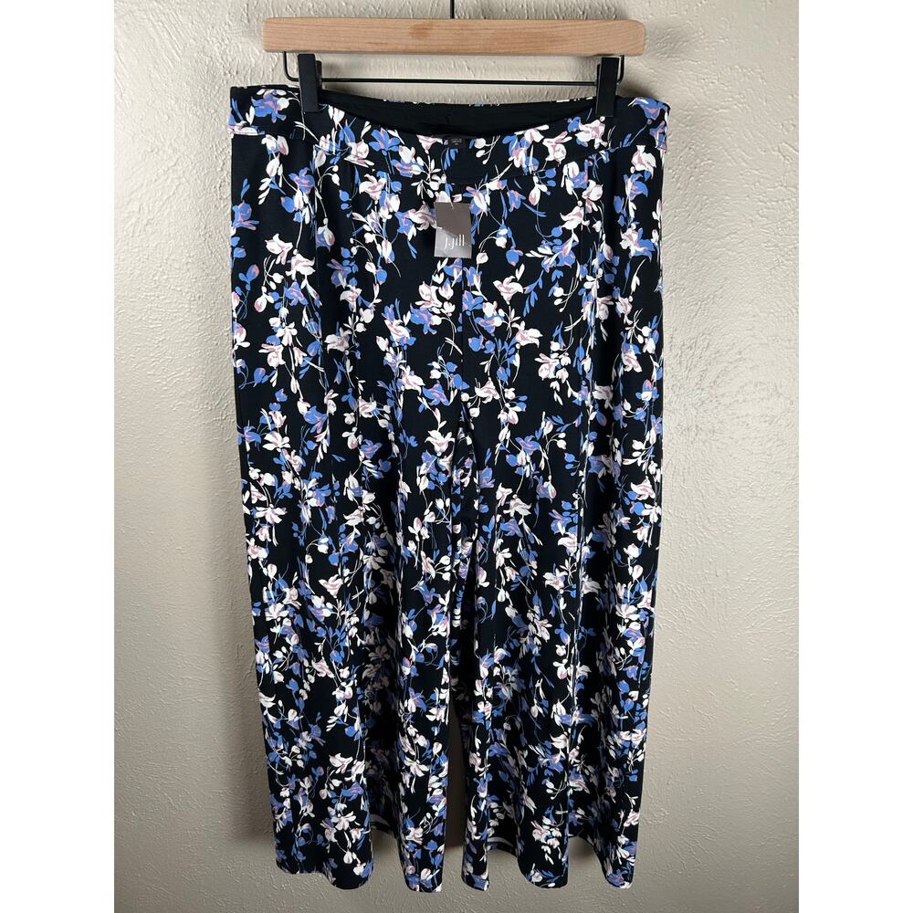 NEW J.Jill Wearever Collection Size XL Pants Floral Wide Leg Palazzo Trousers